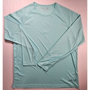 Reel Life Outdoor Lightweight Long Sleeve Color Aruba Blue Shirt Men's XXL